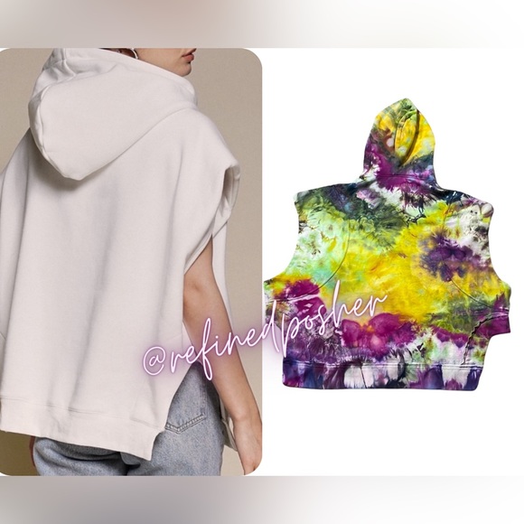 Free People Movement In Motion Muscle Hoodie Sweatshirt size Medium NEW Tie Dye - Picture 2 of 10